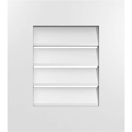 Ekena Millwork Vertical Surface Mount PVC Gable Vent: Functional, w/ 3-1/2"W x 1"P Standard Frame, 16"W x 18"H GVPVE16X1801SF